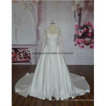 Manches longues tache train factrory direct vente chaude robe de mariée